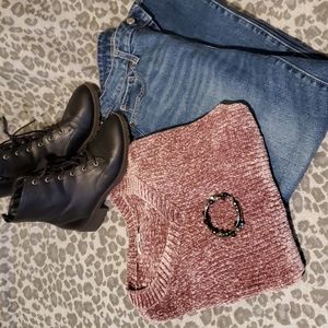 Purple, Velvet Sweater